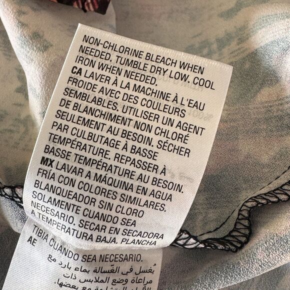 Bar III X-Small Button-Up Top Cold-Shoulder Long Ruffled Sleeve Abstract Snake - Picture 11 of 11